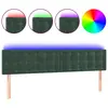 vidaXL Tête de lit à LED Vert foncé 160x5x78/88 cm Velours