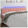 vidaXL Tête de lit à LED Rose 180x5x78/88 cm Velours