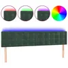 vidaXL Tête de lit à LED Vert foncé 200x5x78/88 cm Velours