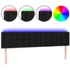 vidaXL Tête de lit à LED Noir 180x5x78/88 cm Tissu