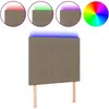 vidaXL Tête de lit à LED Taupe 90x5x118/128 cm Tissu