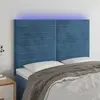 vidaXL Tête de lit à LED Bleu foncé 144x5x118/128 cm Velours