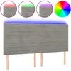vidaXL Tête de lit à LED Gris clair 180x5x118/128 cm Velours