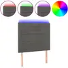 vidaXL Tête de lit à LED Gris foncé 80x5x118/128 cm Velours