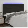 vidaXL Tête de lit à LED Noir 180x5x118/128 cm Tissu
