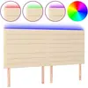 vidaXL Tête de lit à LED Crème 180x5x118/128 cm Tissu