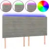 vidaXL Tête de lit à LED Gris clair 200x5x118/128 cm Velours