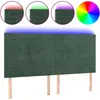 vidaXL Tête de lit à LED Vert foncé 200x5x118/128 cm Velours
