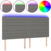 vidaXL Tête de lit à LED Gris foncé 160x5x118/128 cm Tissu