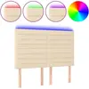 vidaXL Tête de lit à LED Crème 144x5x118/128 cm Tissu