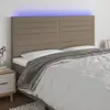 vidaXL Tête de lit à LED Taupe 160x5x118/128 cm Tissu