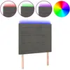 vidaXL Tête de lit à LED Gris foncé 100x5x118/128 cm Velours
