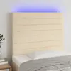 vidaXL Tête de lit à LED Crème 100x5x118/128 cm Tissu