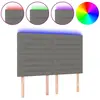 vidaXL Tête de lit à LED Gris foncé 144x5x118/128 cm Tissu