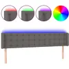vidaXL Tête de lit à LED Gris 203x16x78/88 cm Similicuir