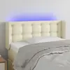 vidaXL Tête de lit à LED Crème 103x16x78/88 cm Similicuir