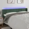 vidaXL Tête de lit à LED Vert foncé 163x16x78/88 cm Velours