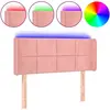vidaXL Tête de lit à LED Rose 103x16x78/88 cm Velours