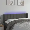 vidaXL Tête de lit à LED Gris foncé 147x16x78/88 cm Velours