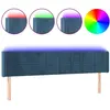 vidaXL Tête de lit à LED Bleu foncé 183x16x78/88 cm Velours