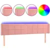 vidaXL Tête de lit à LED Rose 183x16x78/88 cm Velours