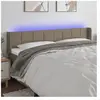 vidaXL Tête de lit à LED Taupe 203x16x78/88 cm Tissu