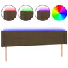 vidaXL Tête de lit à LED Marron foncé 183x16x78/88 cm Tissu