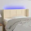 vidaXL Tête de lit à LED Crème 93x16x78/88 cm Tissu