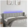 vidaXL Tête de lit à LED Gris clair 147x16x78/88 cm Tissu