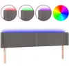 vidaXL Tête de lit à LED Gris 203x16x78/88 cm Similicuir