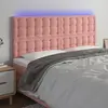 vidaXL Tête de lit à LED Rose 160x5x118/128 cm Velours