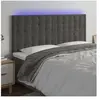vidaXL Tête de lit à LED Gris foncé 200x5x118/128 cm Velours