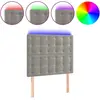 vidaXL Tête de lit à LED Gris clair 80x5x118/128 cm Velours