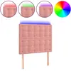 vidaXL Tête de lit à LED Rose 80x5x118/128 cm Velours