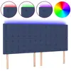 vidaXL Tête de lit à LED Bleu 180x5x118/128 cm Tissu