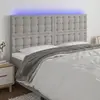 vidaXL Tête de lit à LED Gris clair 200x5x118/128 cm Tissu