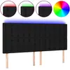 vidaXL Tête de lit à LED Noir 200x5x118/128 cm Tissu