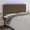vidaXL Tête de lit à LED Marron foncé 200x5x118/128 cm Tissu