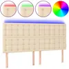 vidaXL Tête de lit à LED Crème 180x5x118/128 cm Tissu