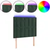 vidaXL Tête de lit à LED Vert foncé 100x5x118/128 cm Velours