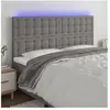 vidaXL Tête de lit à LED Gris foncé 180x5x118/128 cm Tissu