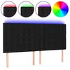 vidaXL Tête de lit à LED Noir 160x5x118/128 cm Tissu