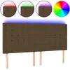 vidaXL Tête de lit à LED Marron foncé 160x5x118/128 cm Tissu