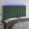 vidaXL Tête de lit à LED Vert foncé 144x5x118/128 cm Velours