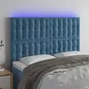 vidaXL Tête de lit à LED Bleu foncé 144x5x118/128 cm Velours