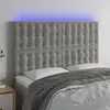 vidaXL Tête de lit à LED Gris clair 144x5x118/128 cm Velours