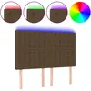vidaXL Tête de lit à LED Marron foncé 144x5x118/128 cm Tissu