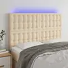 vidaXL Tête de lit à LED Crème 144x5x118/128 cm Tissu