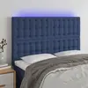 vidaXL Tête de lit à LED Bleu 144x5x118/128 cm Tissu