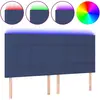 vidaXL Tête de lit à LED Bleu 200x5x118/128 cm Tissu